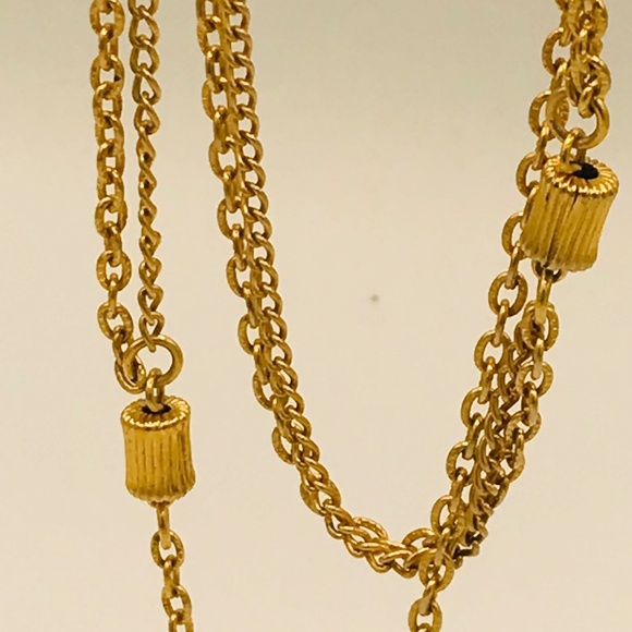 Vintage Long Gold Tone Metal Chain Necklace - Picture 5 of 5